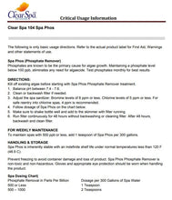 Hot Tub Spa Phos Clear Spa Solutions CSLPBPT12