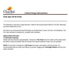 Hot Tub Spa Chemical No Foam Clear Spa Solutions CSLNFPT12 - DIY PART CENTERHot Tub Spa Chemical No Foam Clear Spa Solutions CSLNFPT12Hot Tub PartsDIY PART CENTERCSLNFPT12