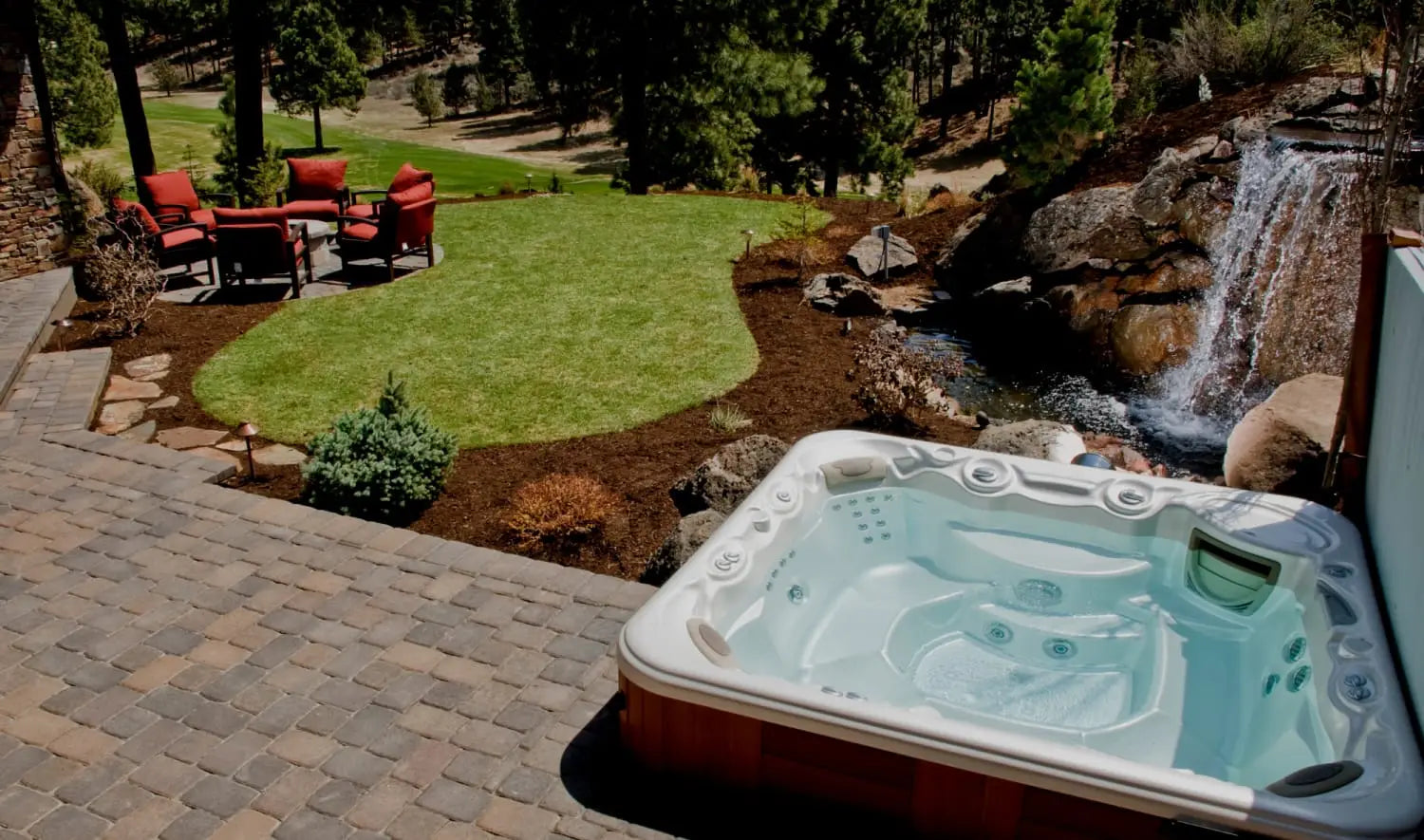 Image of a hot tub in a nice yard