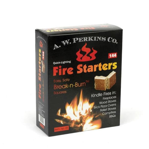 Fireplace Accessories A.W. Perkins Fire Starters Single Box - 144 Squares Per Box FCP81190 - Fireplace