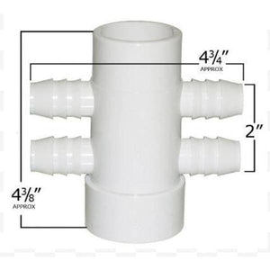 Jacuzzi Spa Manifold Water 4 Port 3/4 Inch X 1 1/2 Inch 2540-051 - Hot Tub Parts